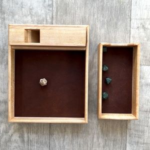 Handcrafted dice trays with tower